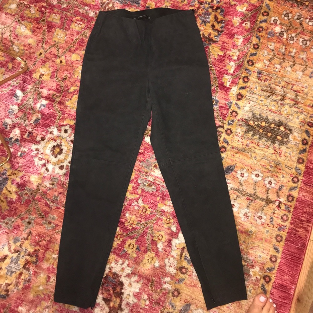 Zara leather effect pants size medium